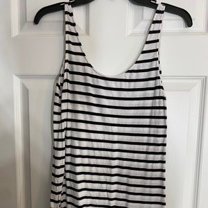 Black and white stripped tank